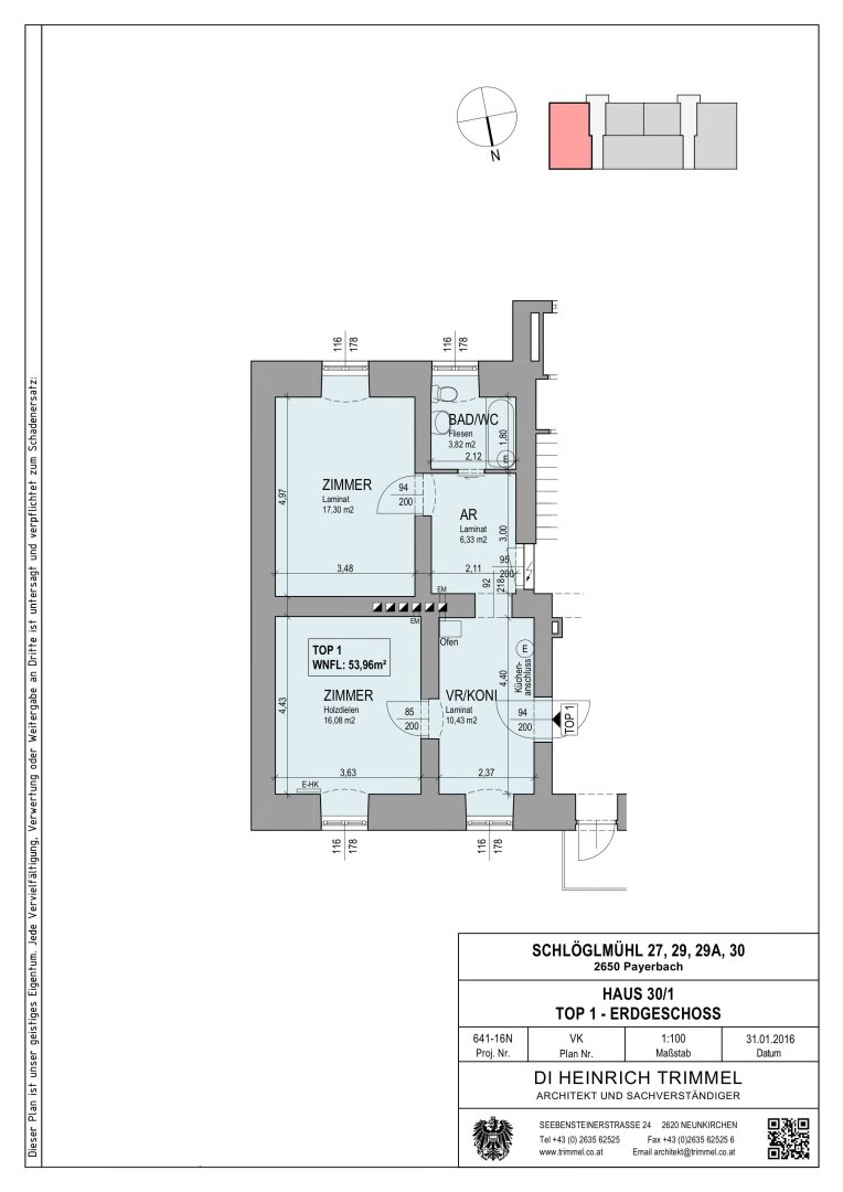 GELEGENHEIT- Vermietete Anlegerwohnung am Lindenpark zum Bestpreis, 2650 Payerbach, Erdgeschosswohnung